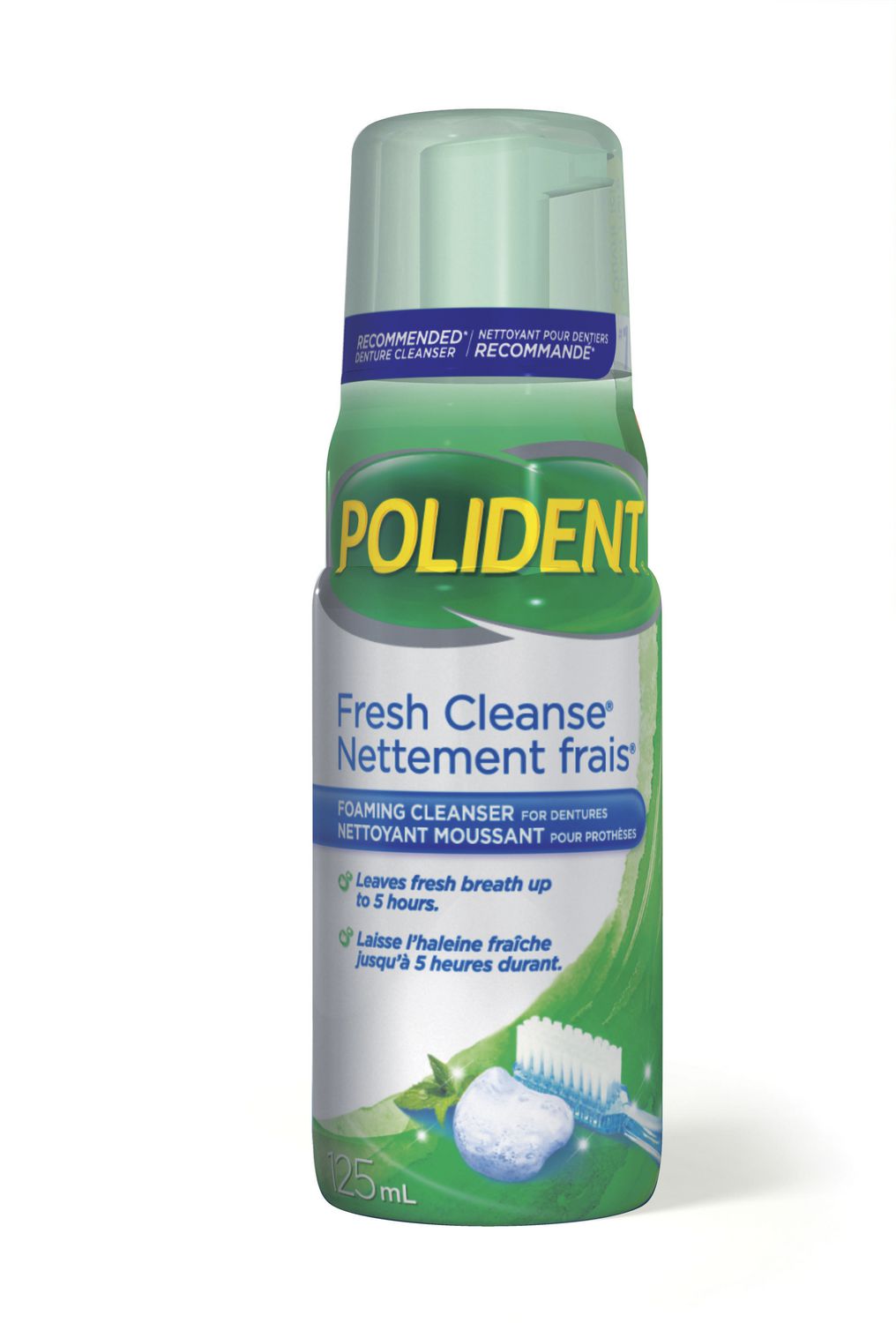 Polident Fresh Cleanser, Foaming Cleanser For Dentures - 125 mL 