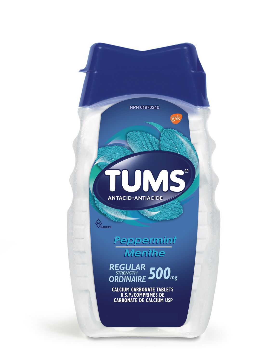 Tums Regular Strength Antacid, Peppermint - 500 mg x 150 tablets