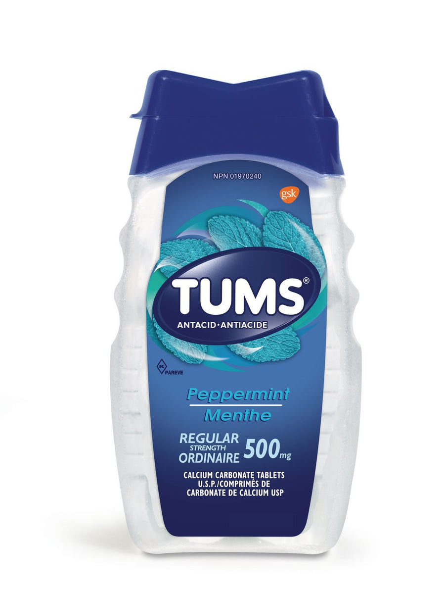 Tums Regular Strength Antacid, Peppermint 500 mg x 150 tablets Johnstone IDA Pharmacy