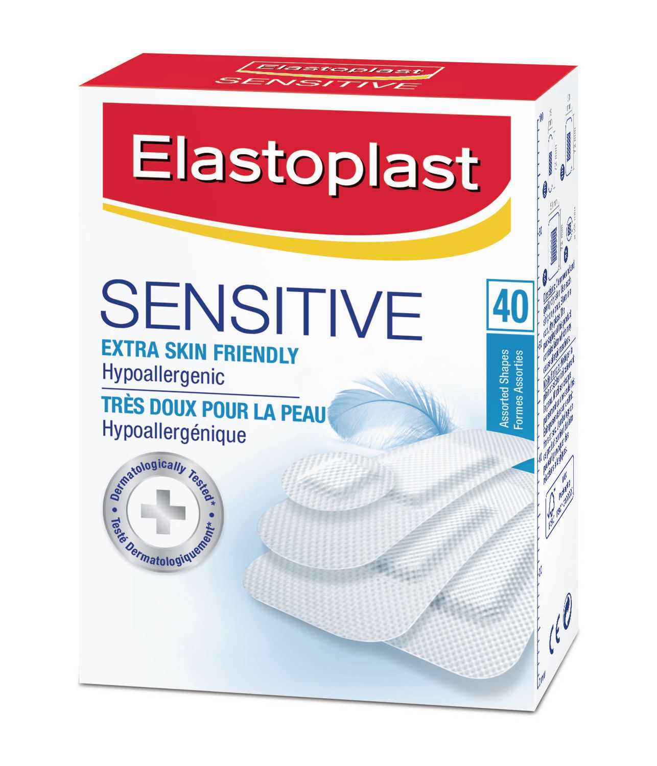 Elastoplast Sensitive, Extra Skin Friendly Bandages - 40 assorted shapes