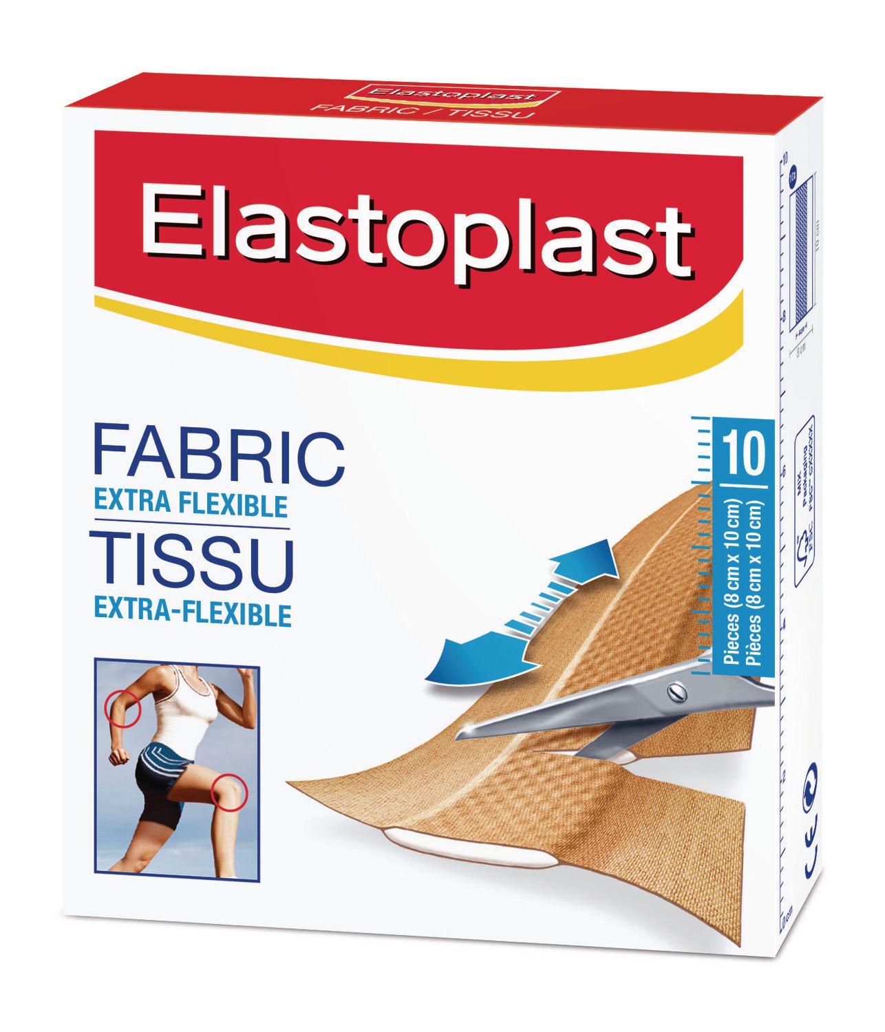 Elastoplast Fabric, Extra Flexible Bandages - 10 8cm x 10cm pieces