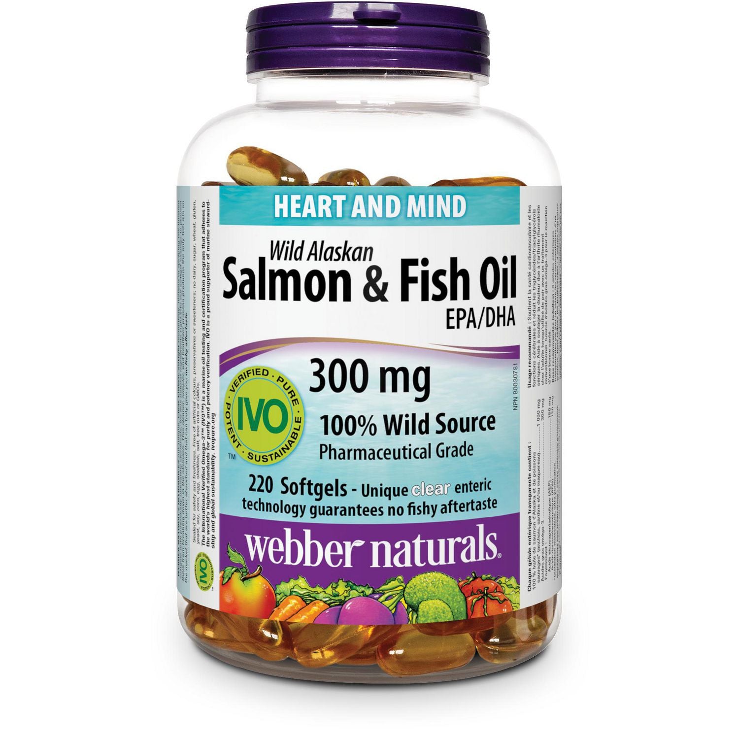 Webber Naturals Wild Alaskan Salmon & Fish Oil EPA/DHA 300 mg - 220 softgels