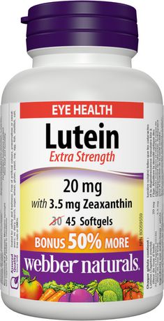 Webber Naturals Lutein Extra Strength 20 mg with 3.5 mg Zeaxanthin - 45 softgels