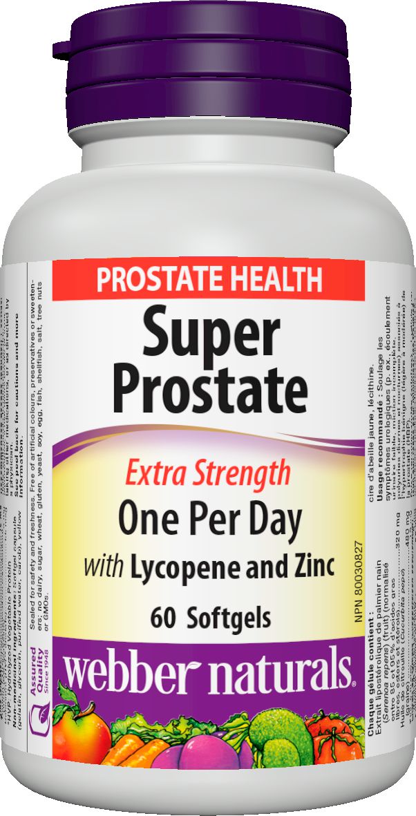 Webber Naturals Super Prostate, Extra Strength One per Day with Lycopene & Zinc - 60 softgels