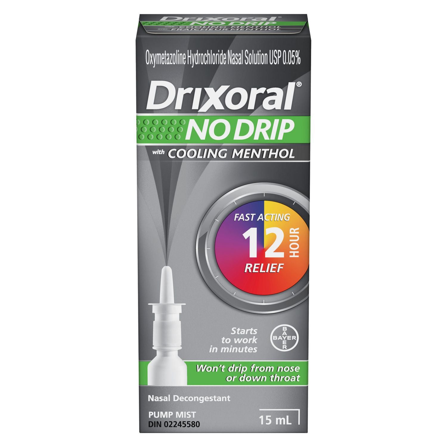 Drixoral No Drip with Cooling Menthol Nasal Spray - 15 ml