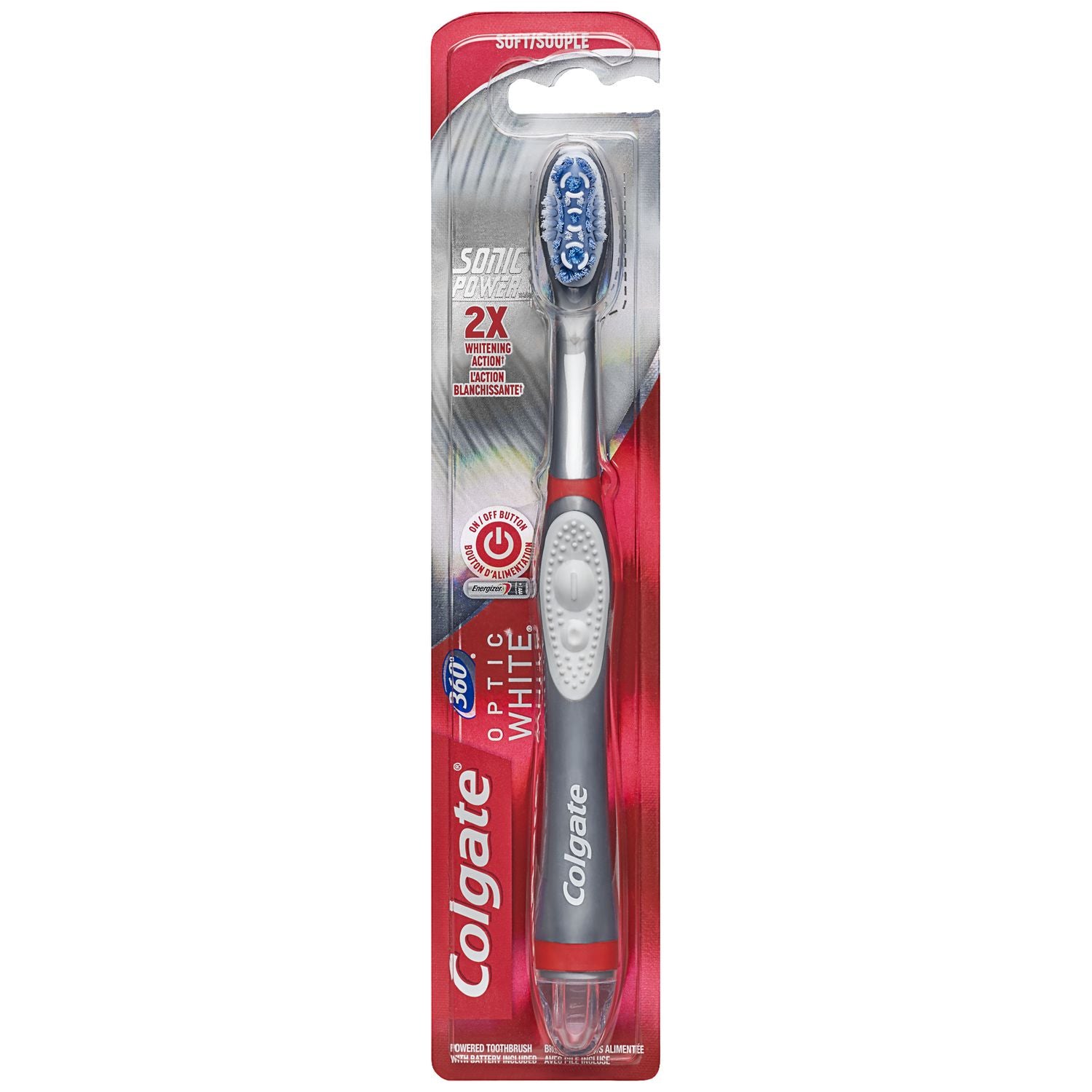Colgate 360 Optic White Sonic Power Toothbrush, Soft - 1 unit