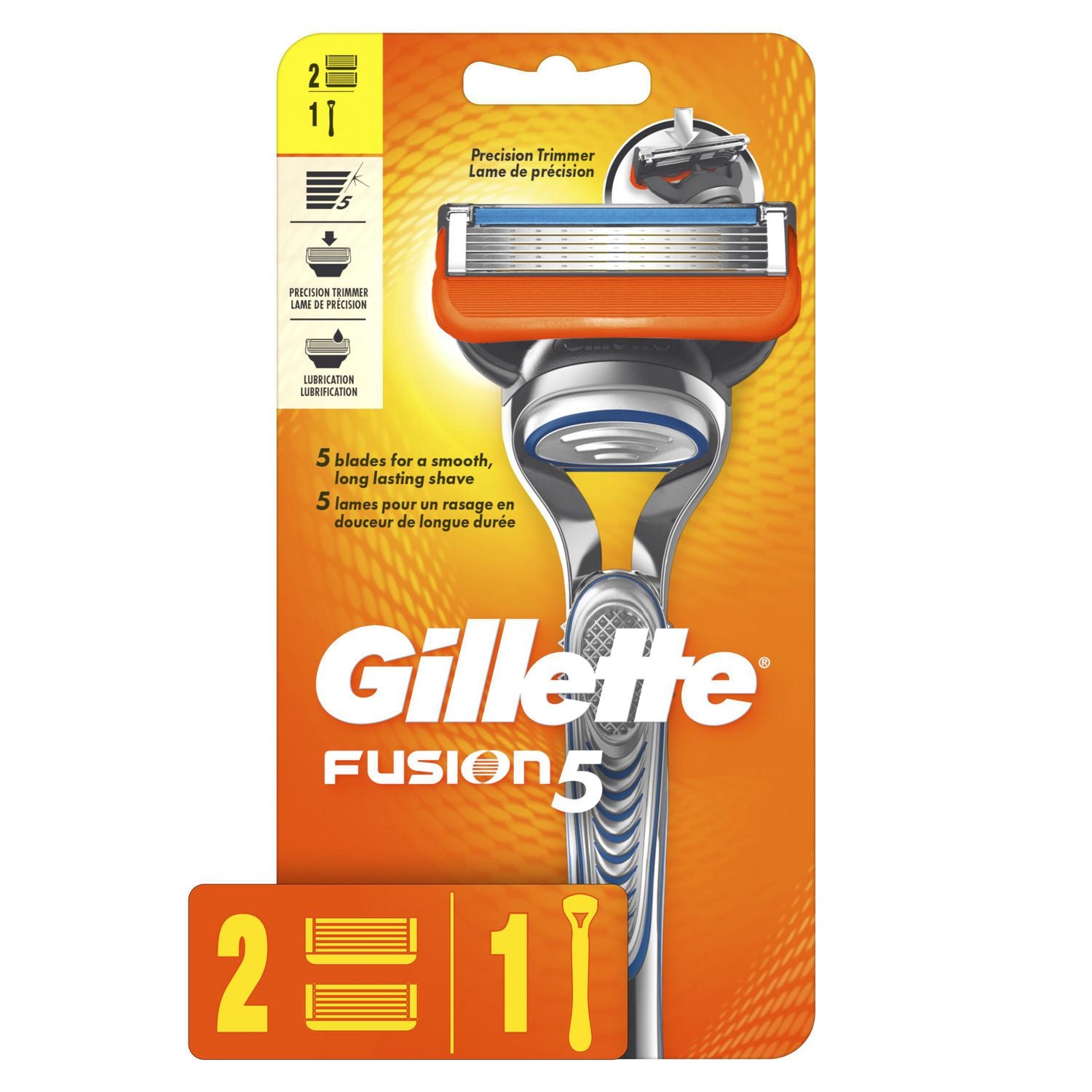 Gillette Fusion5 Men's Razor - 1 razor, 2 cartridges