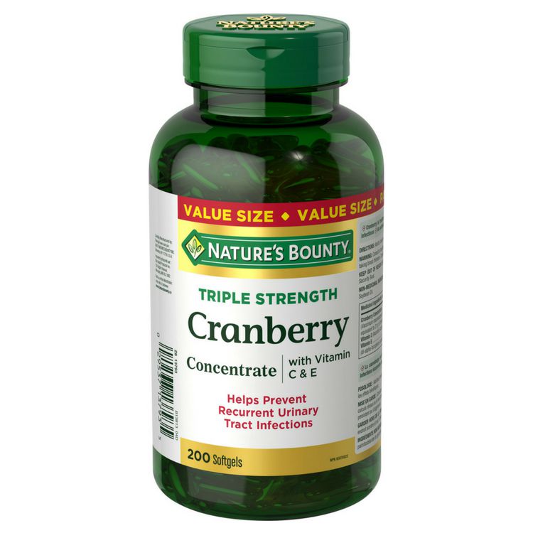 Nature's Bounty Triple Strength Cranberry with Vitamin C & E Value Size - 200 softgels