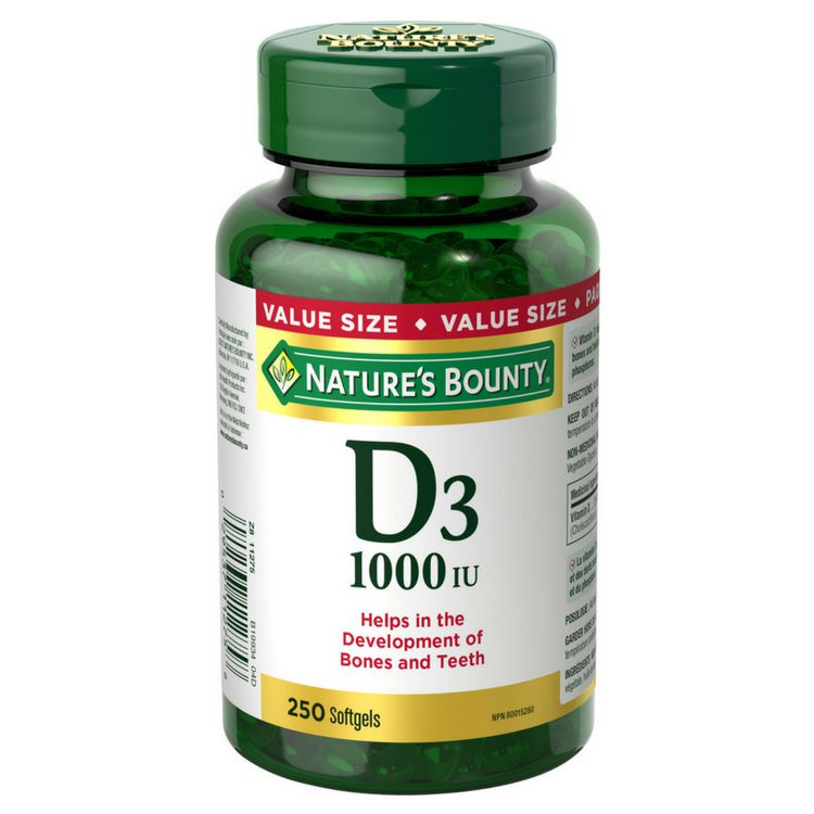 Nature's Bounty Vitamin D3 Value Size - 250 softgels