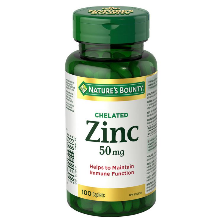 Nature's Bounty Chelated Zinc 50 mg - 100 caplets