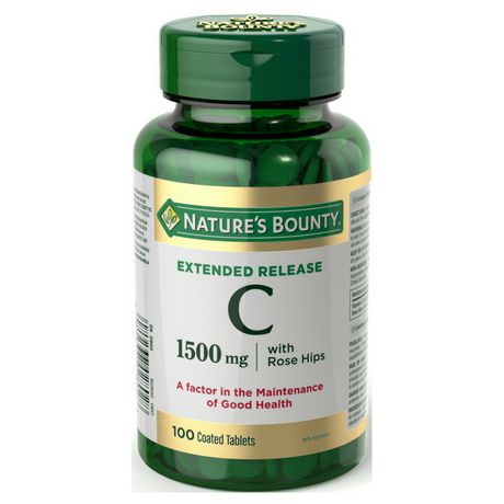 Nature's Bounty Extended Release Vitamin C 1500 mg with Rose Hips - 100 coated tablets