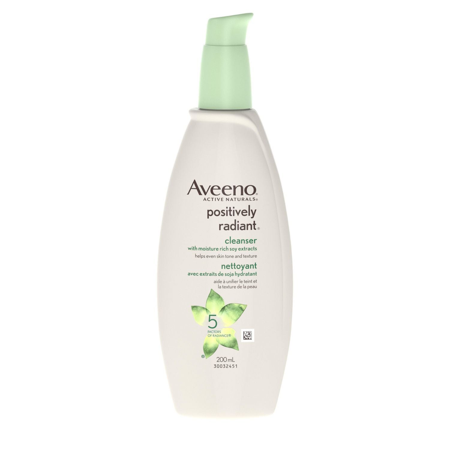Aveeno Positively Radiant Cleanser, With Moisture Rich Soy Extracts - 200 mL 