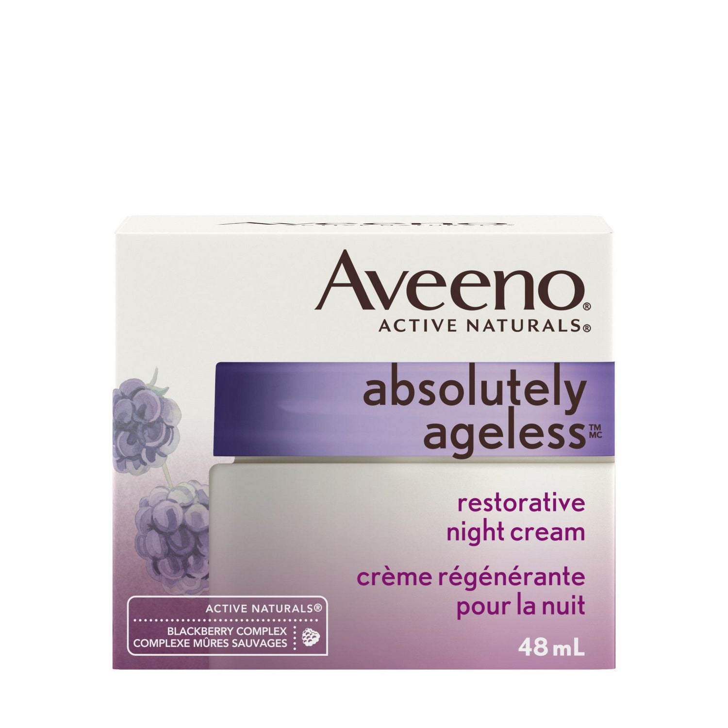 Aveeno Absolutely Ageless, Restorative Night Cream, Blackberry Complex - 48 mL 