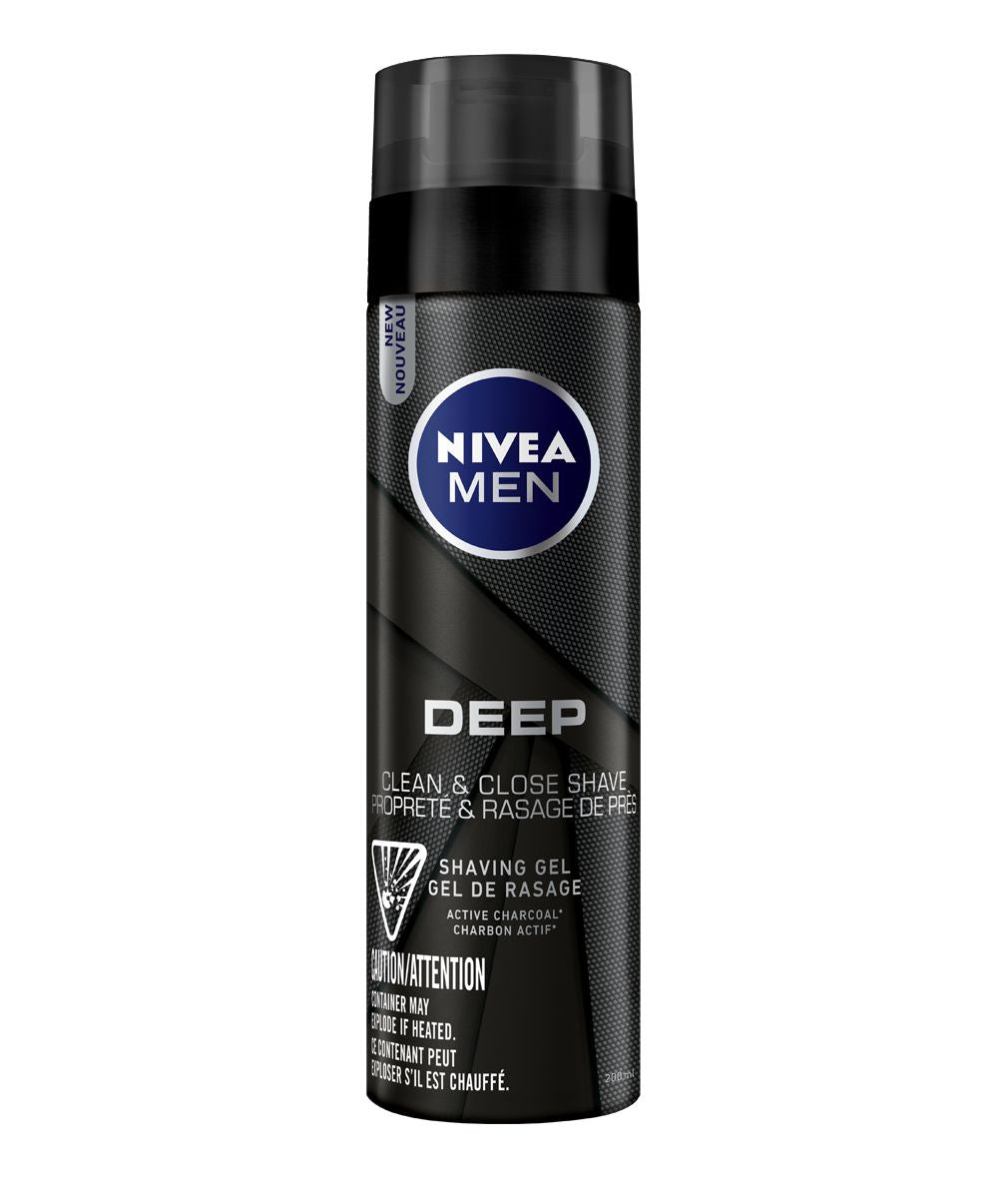 Nivea Men Deep, Clean & Close Shaving Gel with Active Charcoal - 200 ml