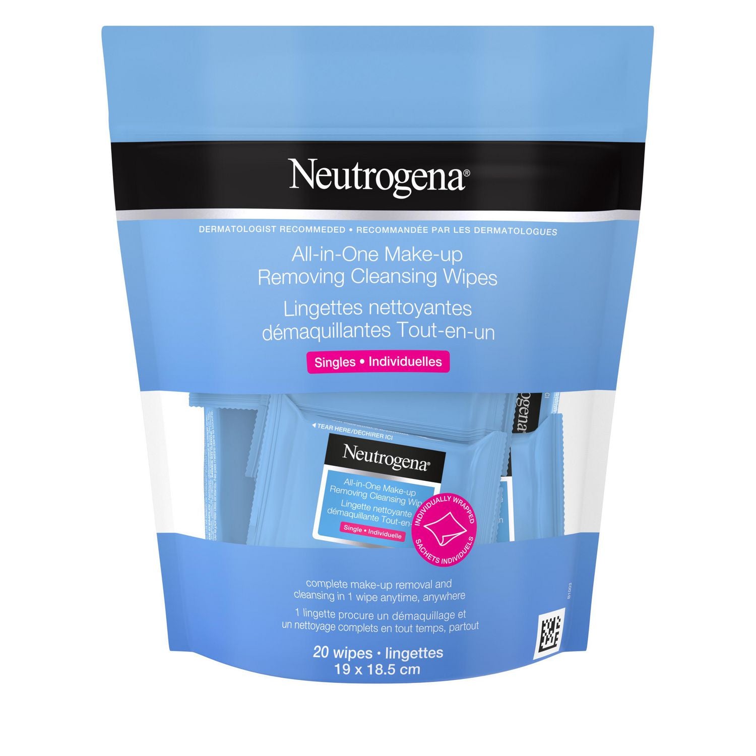 Neutrogena All In One Make-Up Removing Cleansing Wipes, Singles - 20 wipes
