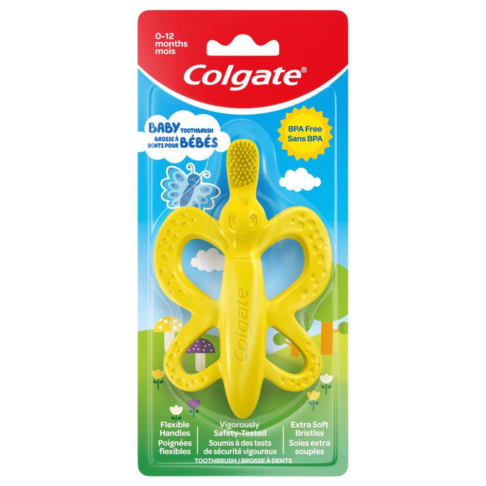 Colgate Baby Toothbrush, 0-12 Months,  BPA Free, Extra Soft Bristles 