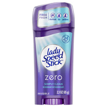 Load image into Gallery viewer, Lady Speed Stick Zero Deodorant, Simply Clean - 65 g
