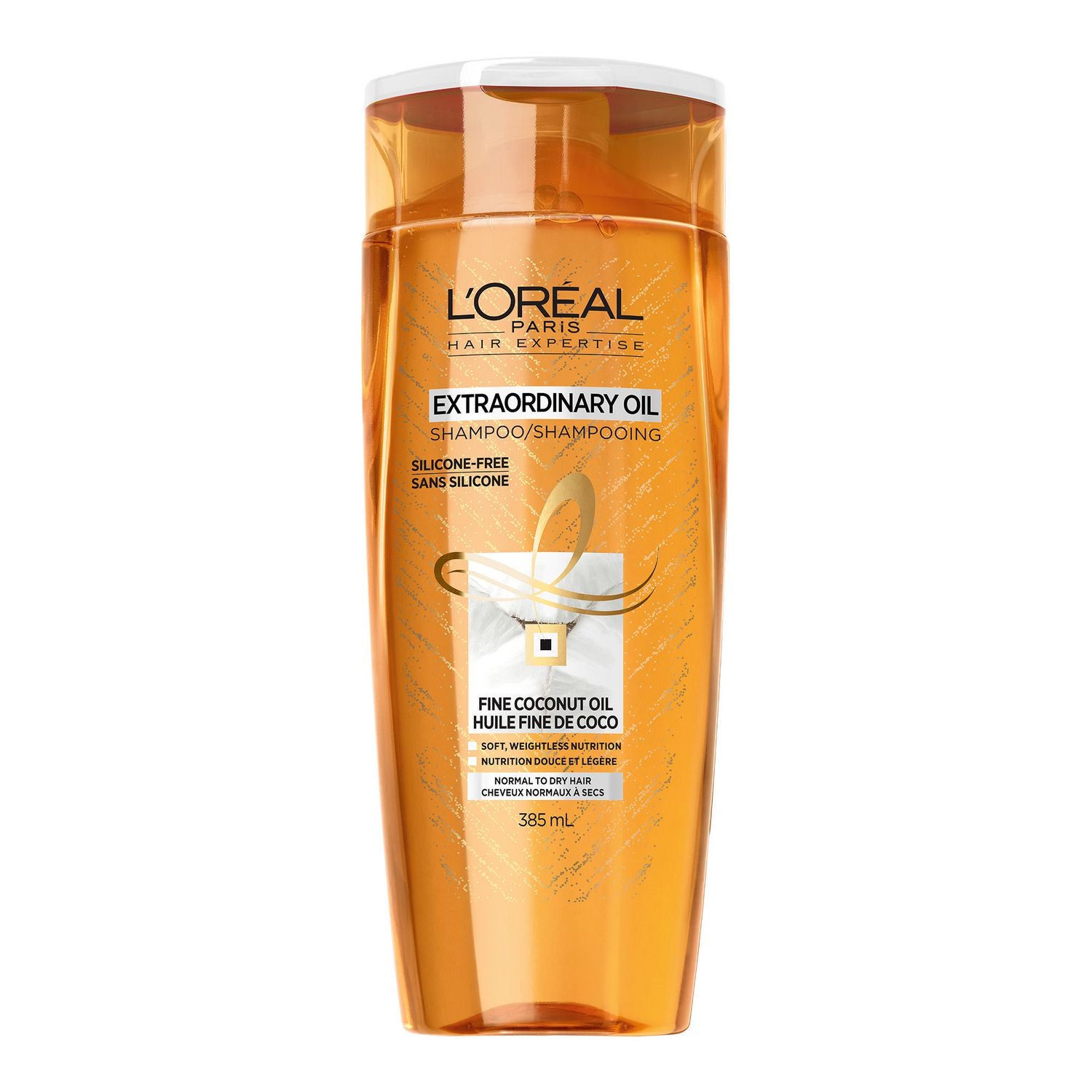 L'Oreal Paris Hair Expertise, Extraordinary Oil Shampoo with Fine Coconut Oil - 385 ml
