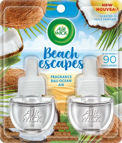 Air Wick Plug-in Air Freshener, Scented Oil Refills, Beach Escapes:  Bali Ocean Air - 2 refills