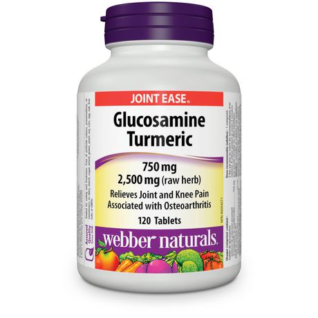 Webber Naturals Glucosamine Turmeric, 750 mg/2,500 mg - 120 tablets