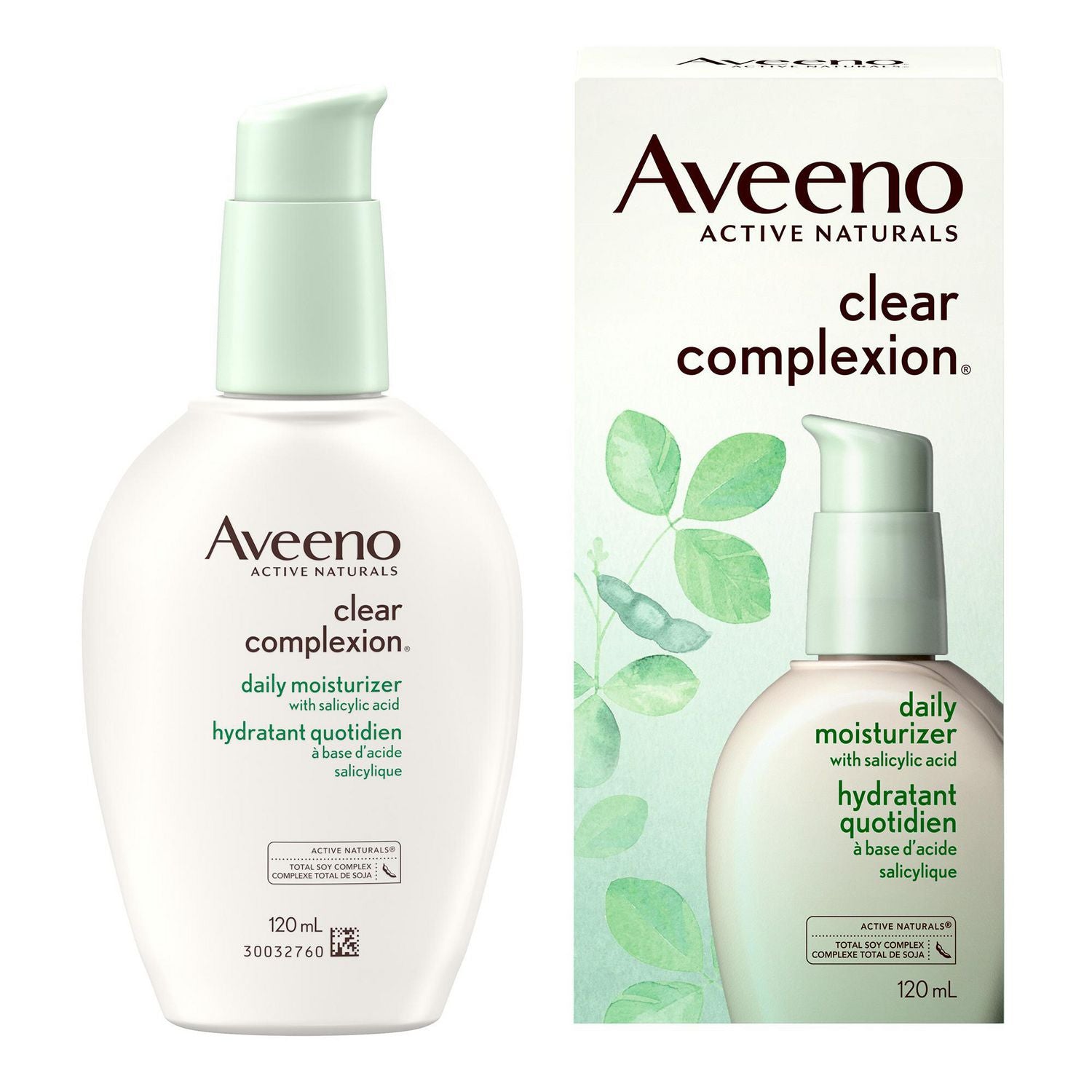 Aveeno Clear Complexion Daily Moisturizer With Salicylic Acid, Total Soy Complex - 120 mL 