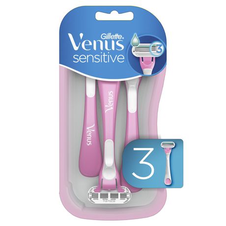 Gillette Venus Sensitive, Women's Disposable 3 Blade Razors - 3 razors
