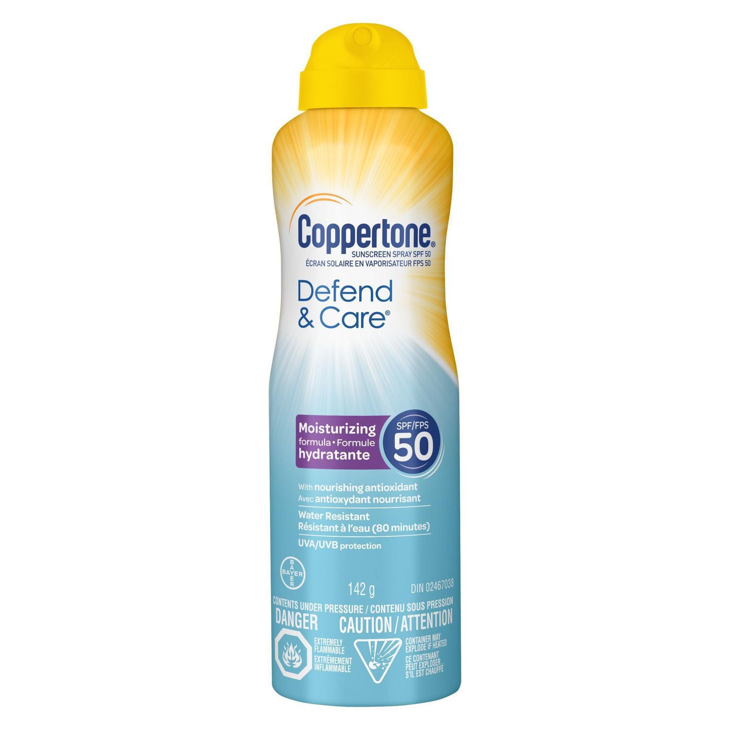 Coppertone Sunscreen Spray Defend & Care SPF 50 - 142 g