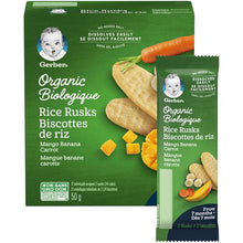 Load image into Gallery viewer, Gerber Organic Rice Rusks, Mango Banana Carrot - 50 g
