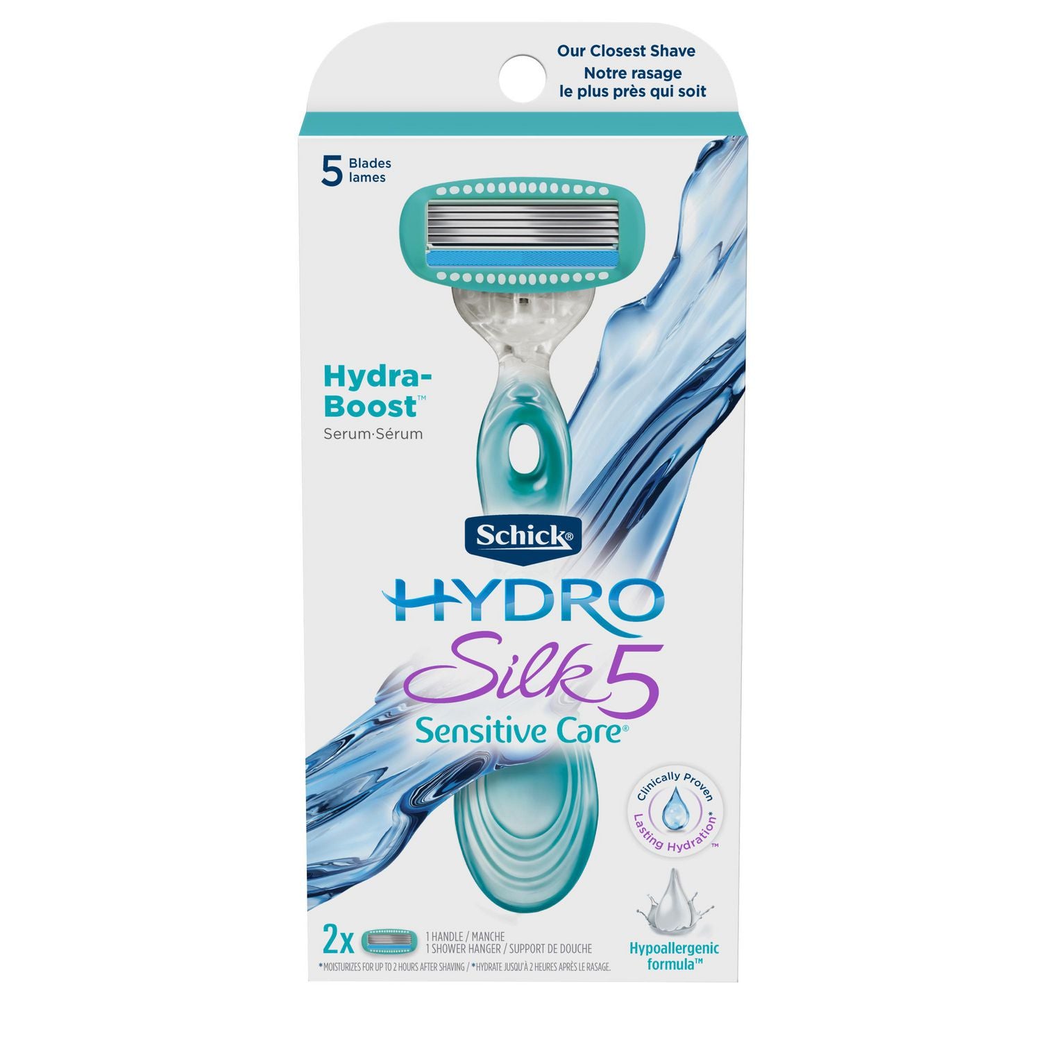 Schick Hydro Silk5 Sensitive Care, Women’s Razor - 1 handle, 2 razor refills