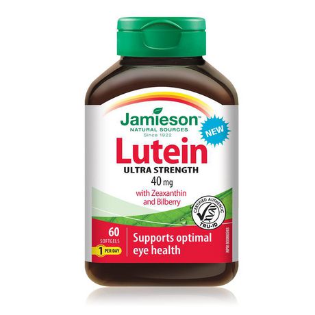 Jamieson Lutein Ultra Strength 40 mg with Zeaxanthin & Bilberry - 60 softgels