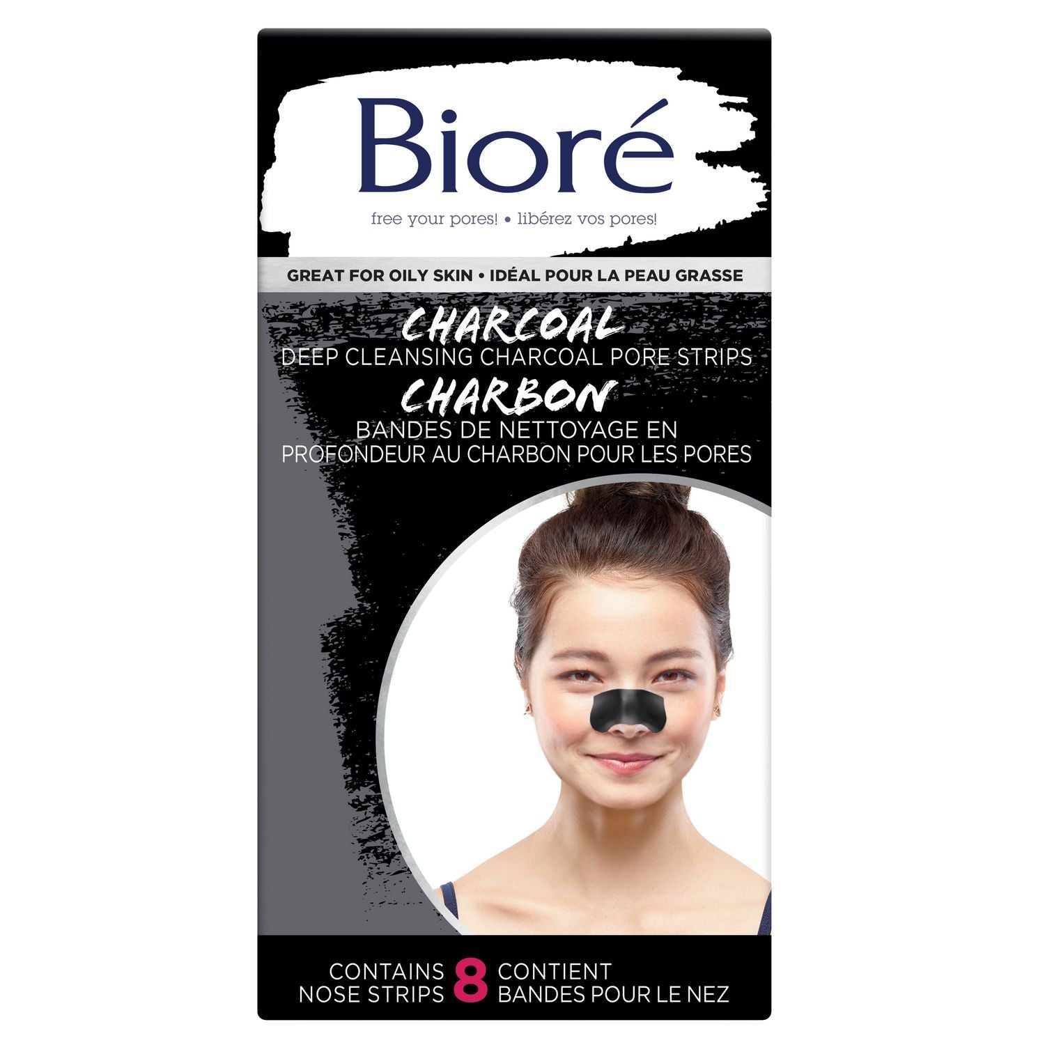 Biore Deep Cleansing Charcoal Pore Strips - 6 nose strips