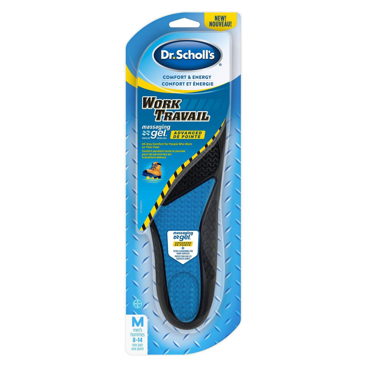 Dr. Scholl’s Advanced Work Insoles with Massaging Gel, Men - 1 pair, size 8-14