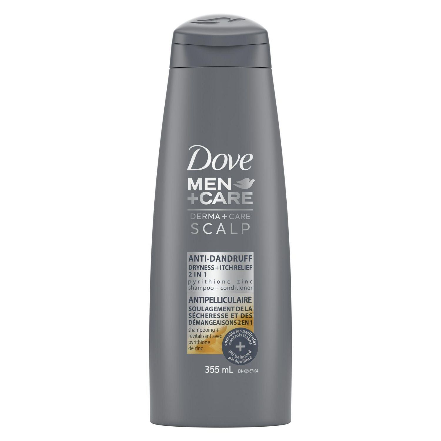 Dove Men+Care Anti-Dandruff Dryness + Itch Relief 2-in-1 Shampoo + Conditioner - 355 ml