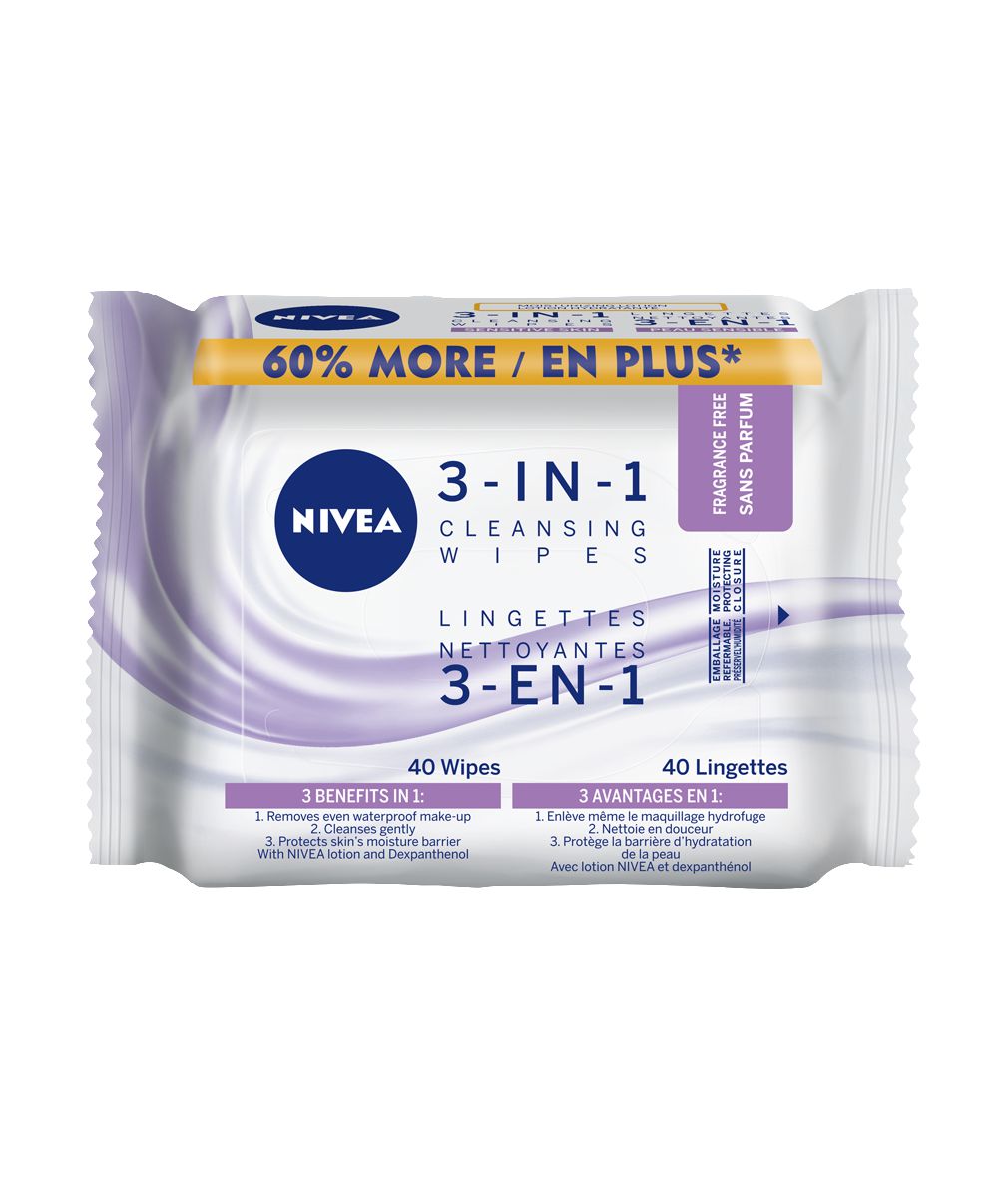 Nivea 3-in-1 Sensitive Cleansing Wipes - 40 pcs