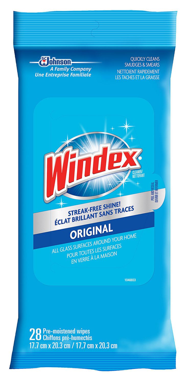 Windex All Glass Surfaces, Original, 28 Pre-moistened Wipes 