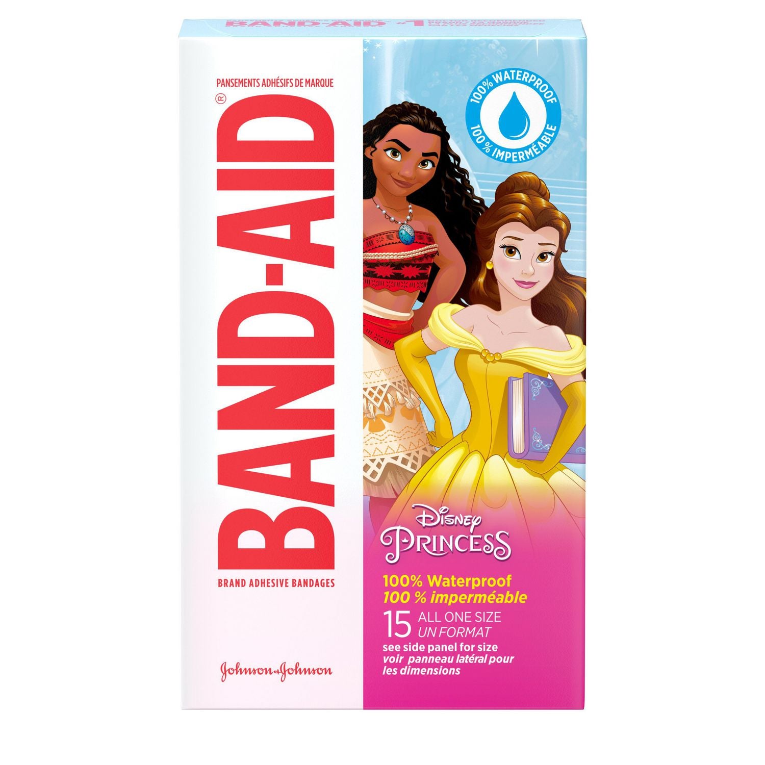 Band-Aid Kids Adhesive Bandages, Disney Princesses, All One Size - 15 bandages