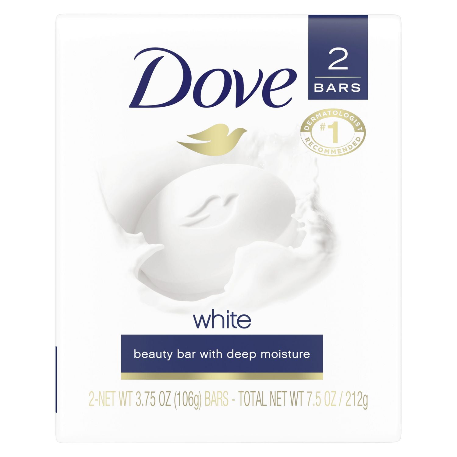 Dove White, Beauty Bar With Deep Moisture, 2 Bars - 106g each