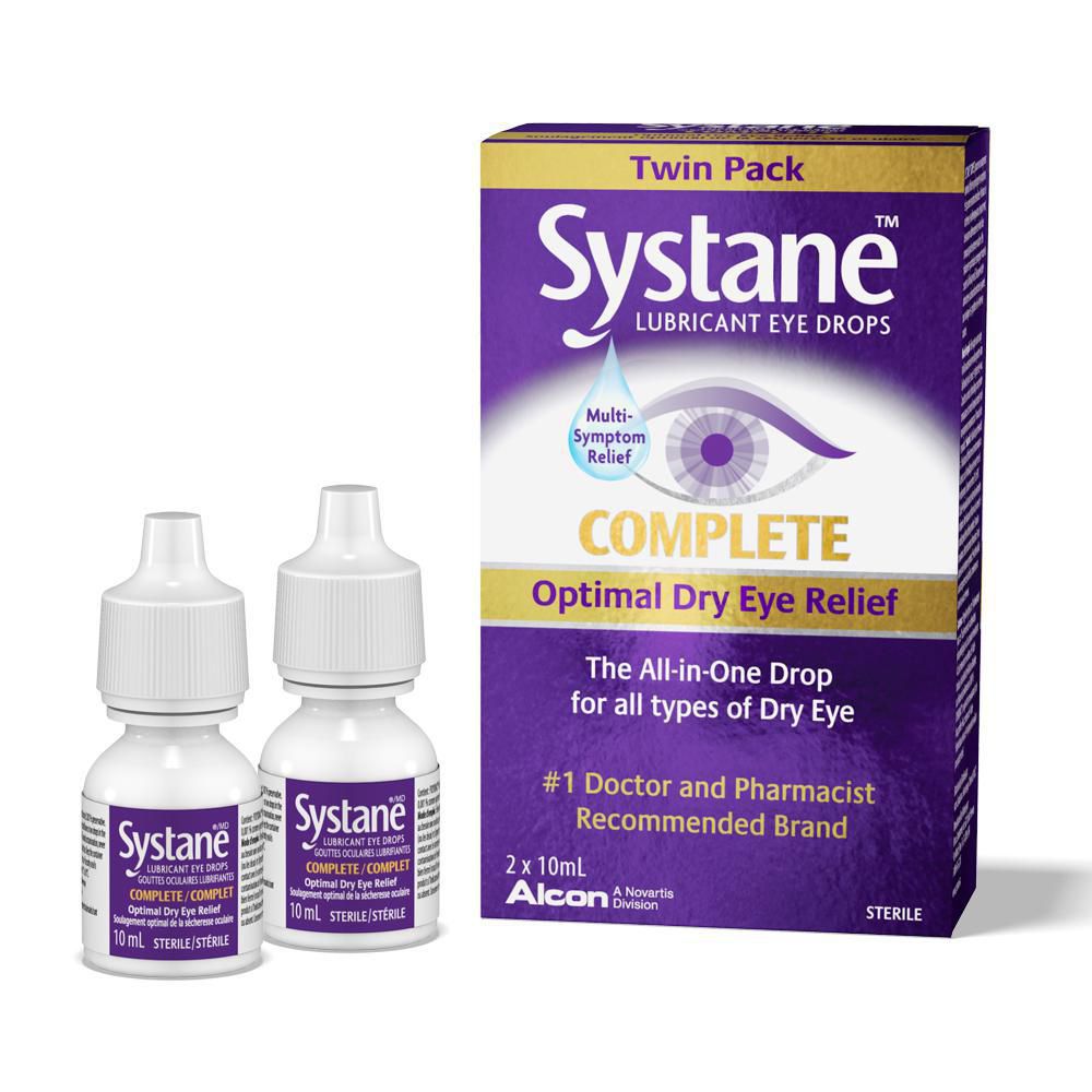 Systane Lubricant Eye Drops Complete Optimal Dry Eye Relief - 2 x 10 ml