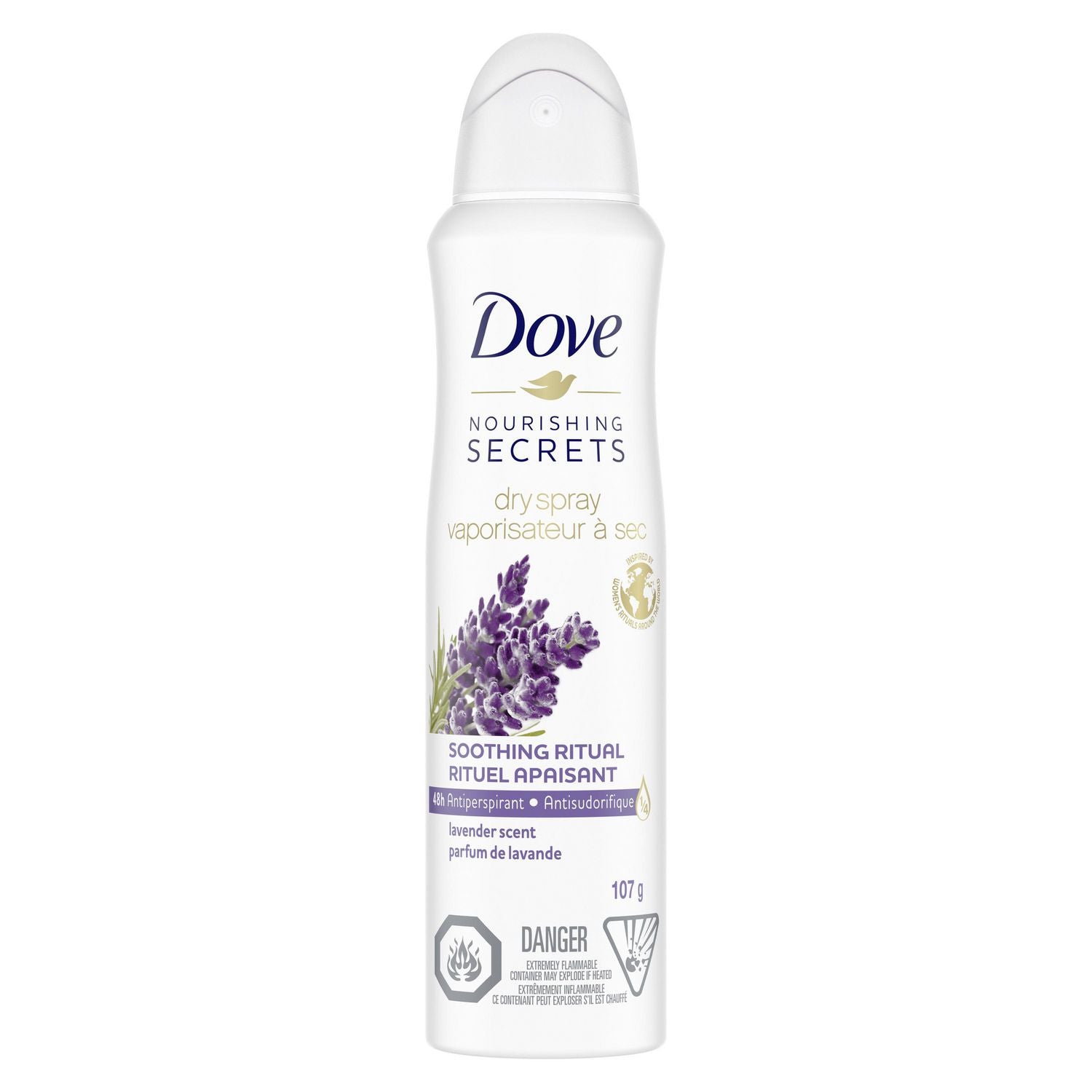 Dove Nourishing Secrets Dry Spray, Soothing Ritual, Lavender - 107 g