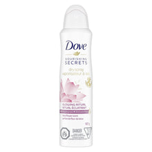 Load image into Gallery viewer, Dove Nourishing Secrets Dry Spray, Glowing Ritual, Lotus Flower- 107 g
