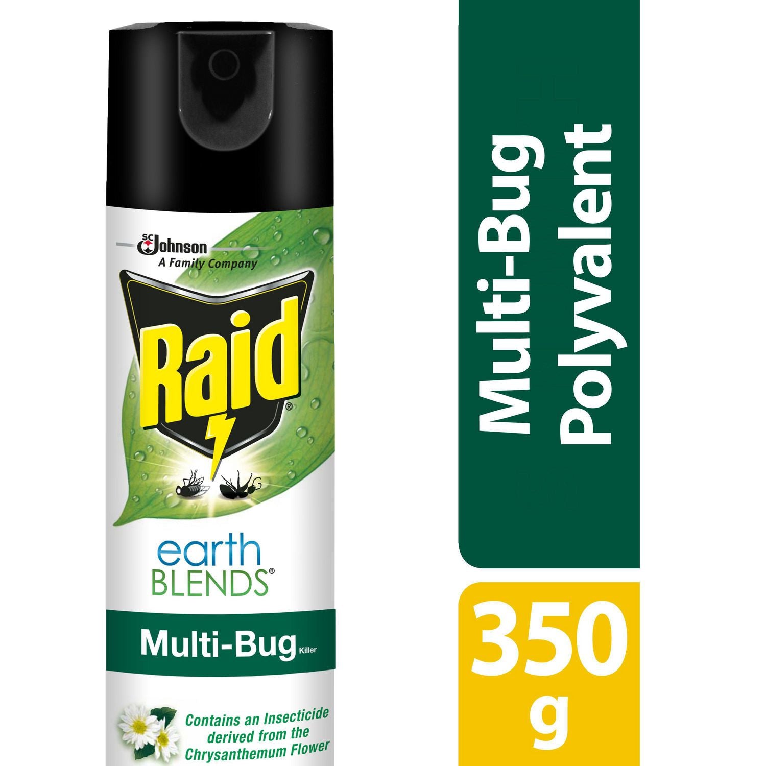 Raid Earth Blends, Multi-bug Killer, Contains Insecticide derived from Chrysanthemum Flower- 350g 