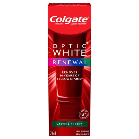 Colgate Optic White Renewal Lasting Fresh, Teeth Whitening Toothpaste - 70 mL