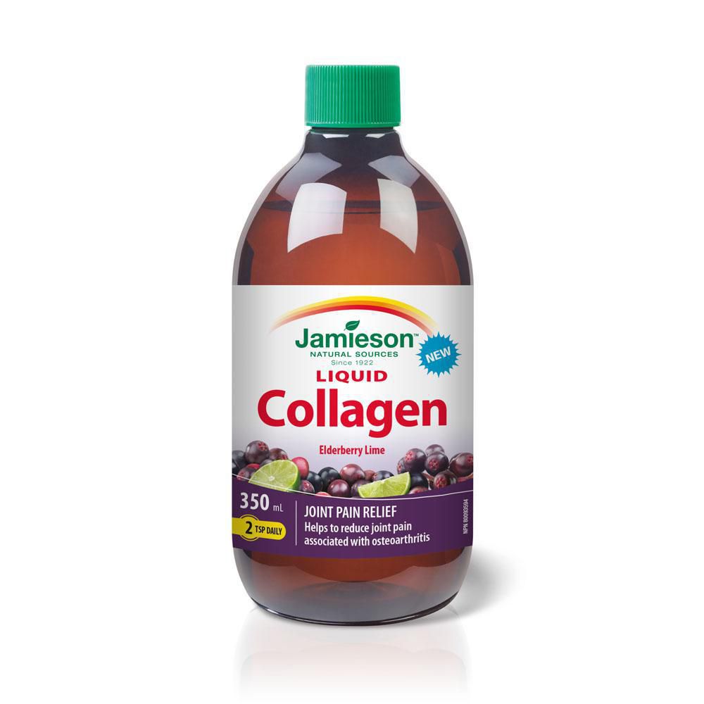 Jamieson Liquid Collagen, Elderberry Lime - 350 ml