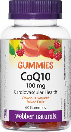 Webber Naturals CoQ10 Gummies 100 mg, Mixed Fruit - 60 gummies