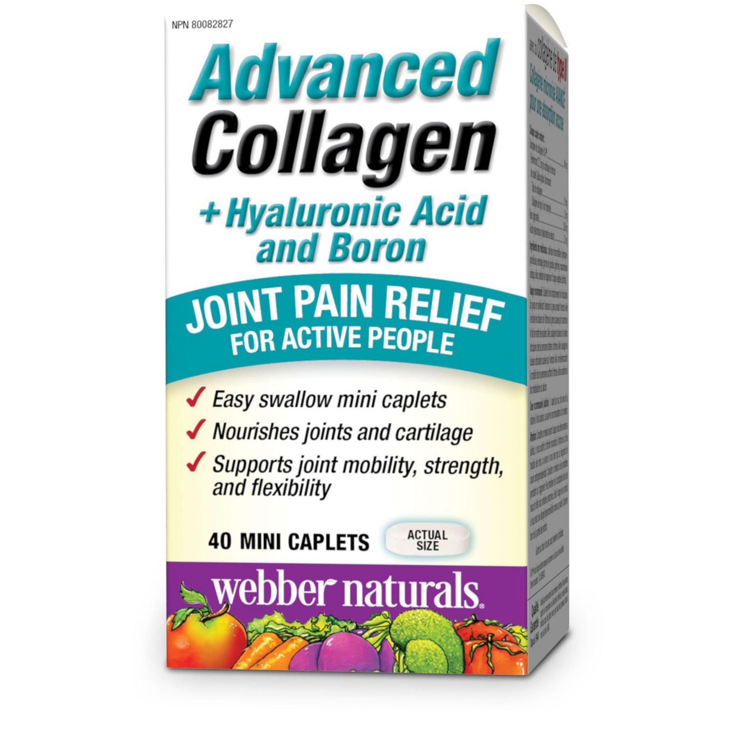 Webber Naturals Advanced Collagen + Hyaluronic Acid and Boron - 40 mini caplets