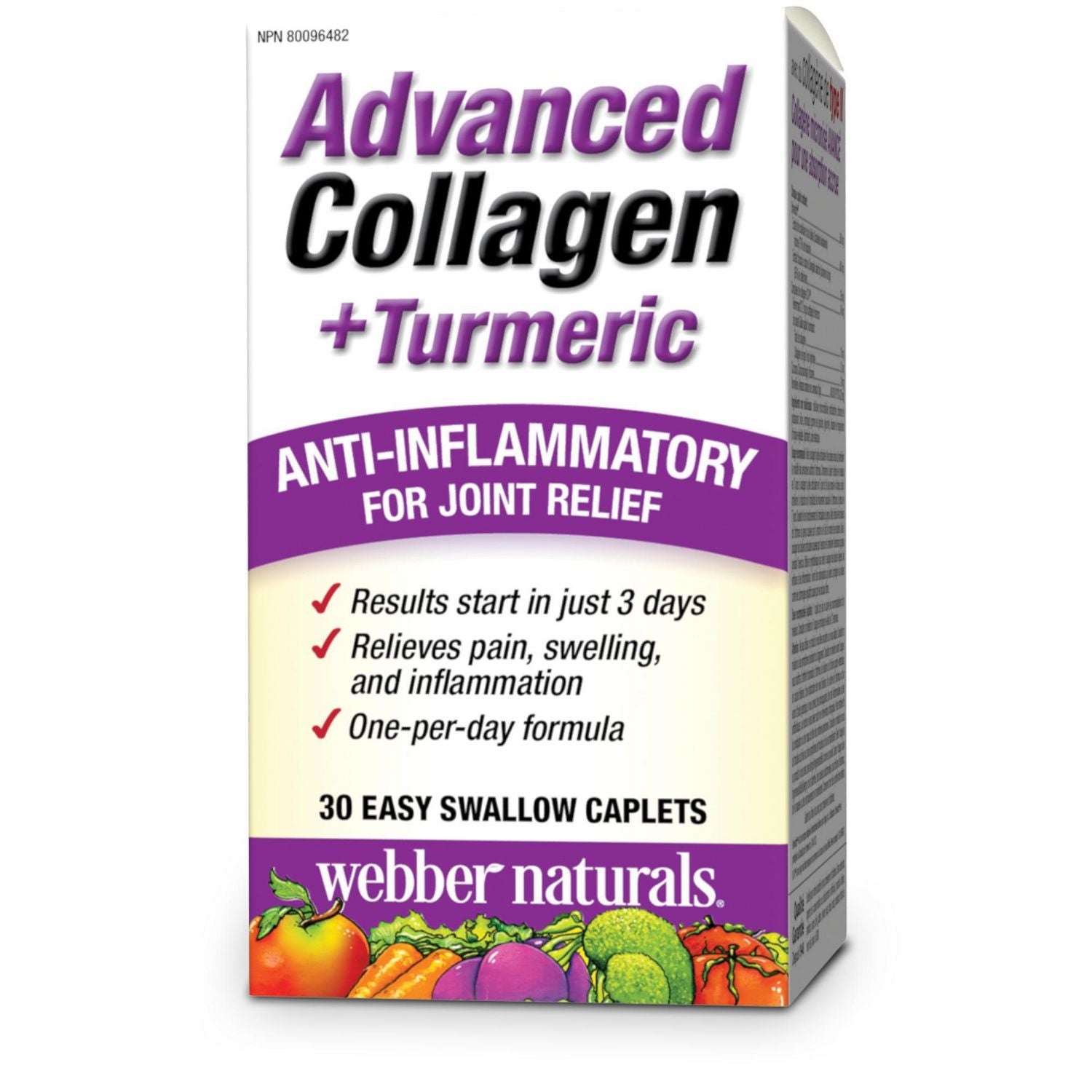 Webber Naturals Advanced Collagen + Turmeric Caplets - 30 easy swallow caplets