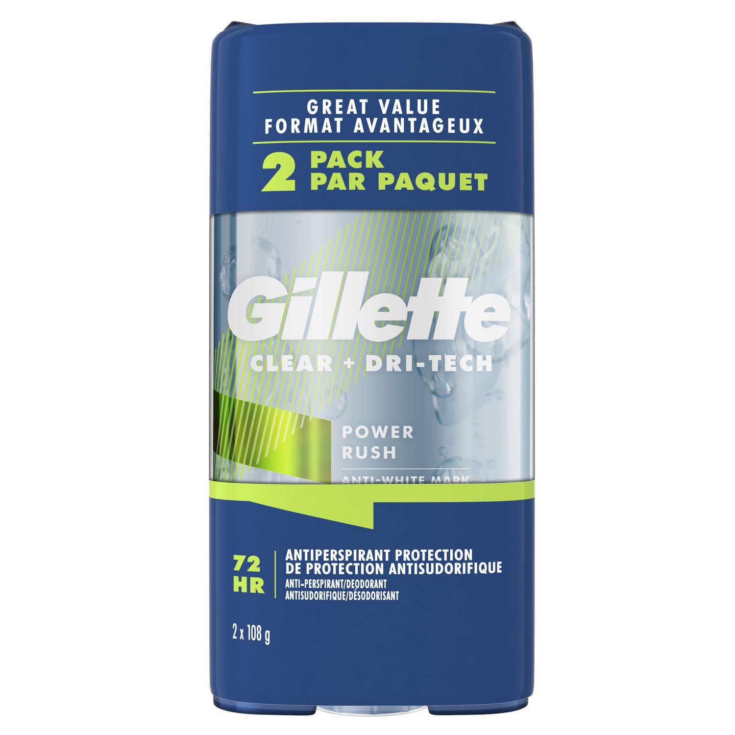 Gillette Clear Gel Antiperspirant. Power Rush - 2 x 108 g