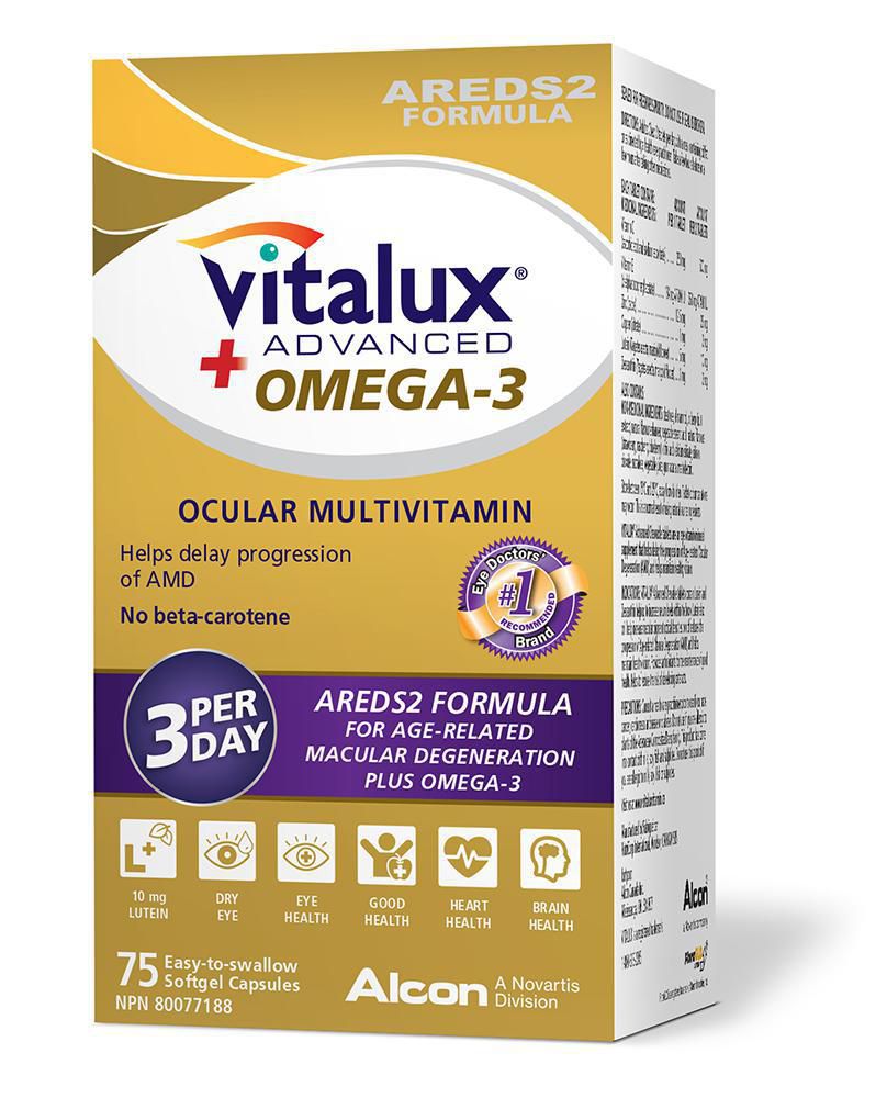 Vitalux Advanced plus Omega-3, Ocular Multivitamin - 75 softgel capsules