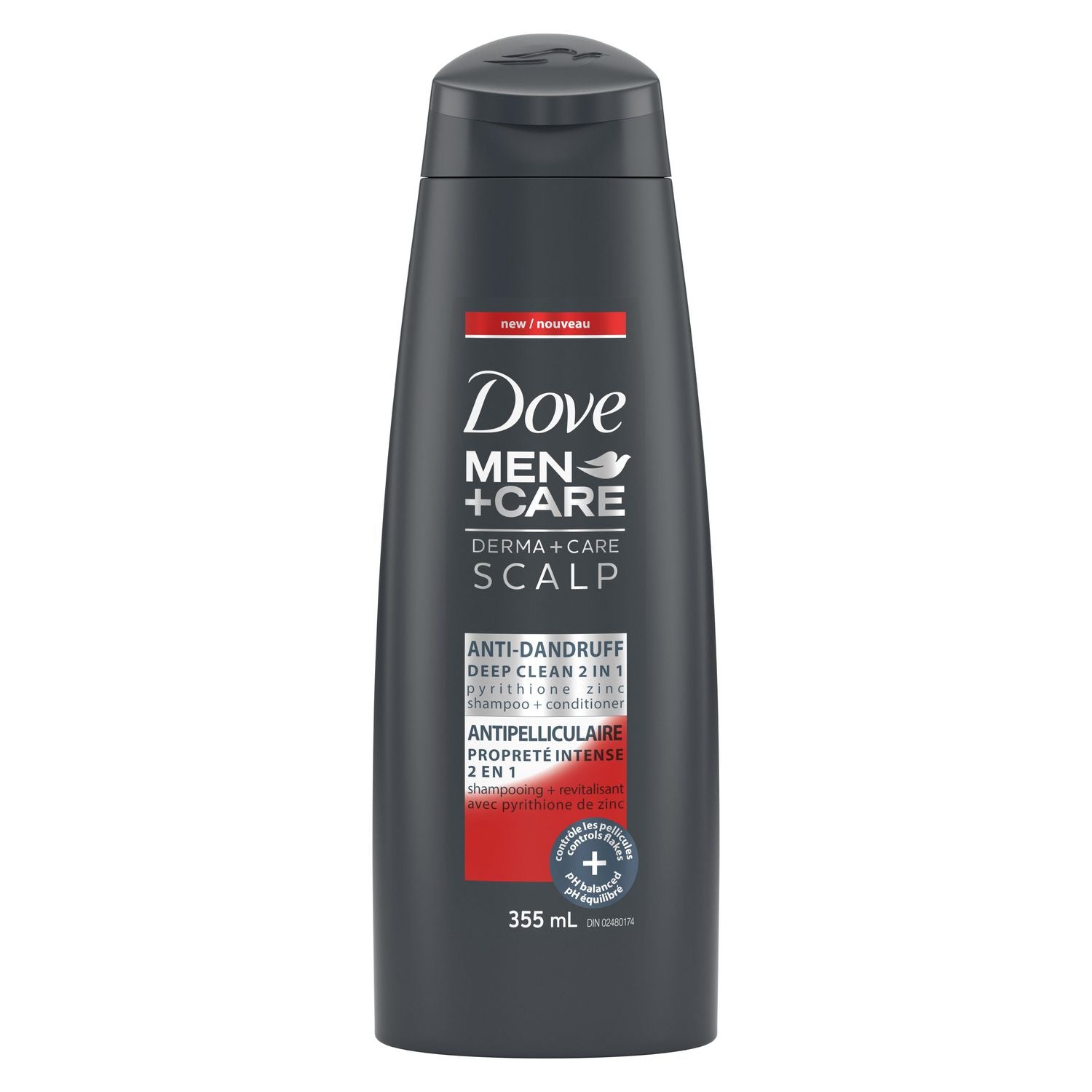 Dove Men+Care Deep Clean 2-in-1 Shampoo + Conditioner - 355 ml