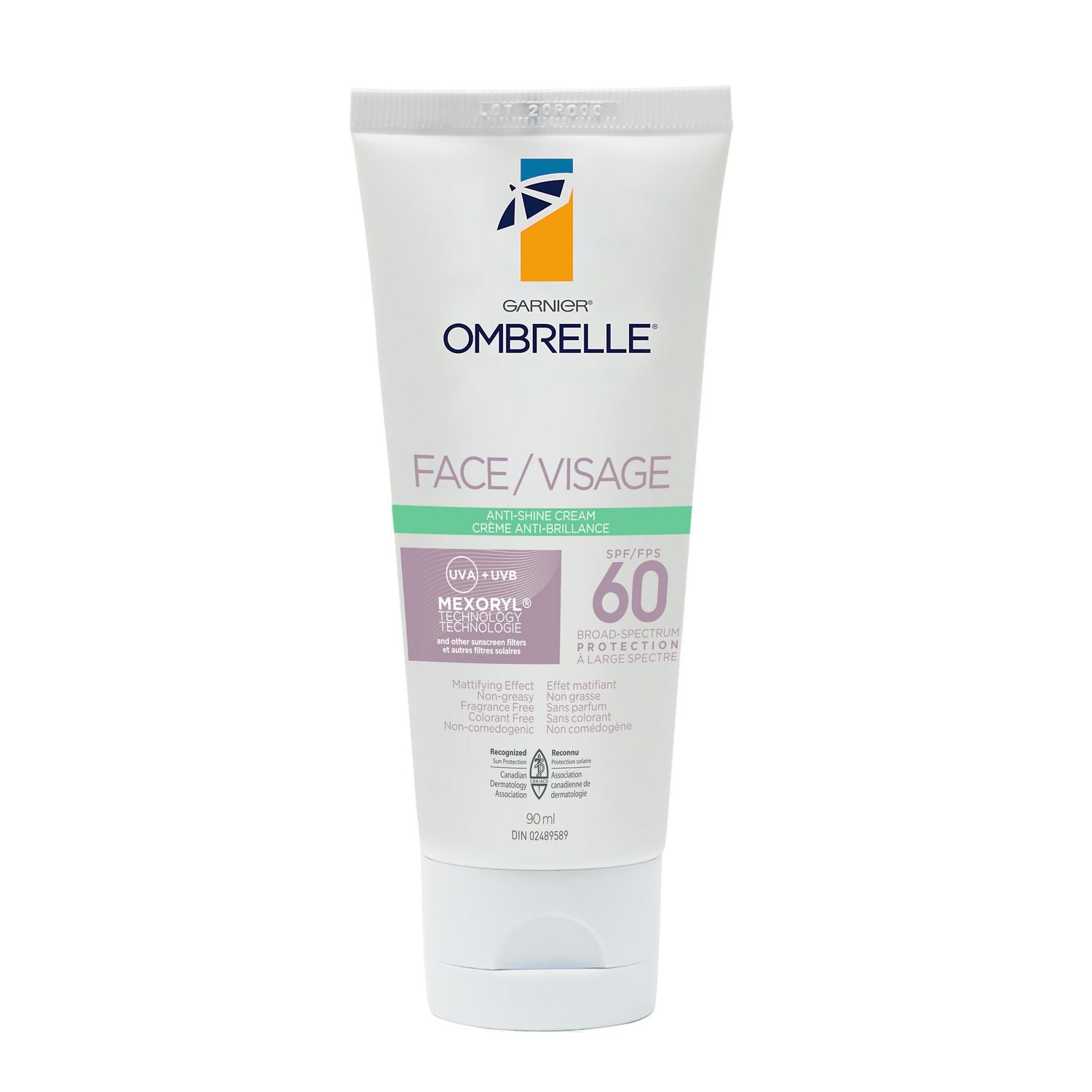 Garnier Ombrelle Face Anti-Shine Cream, SPF 60 - 90 mL 